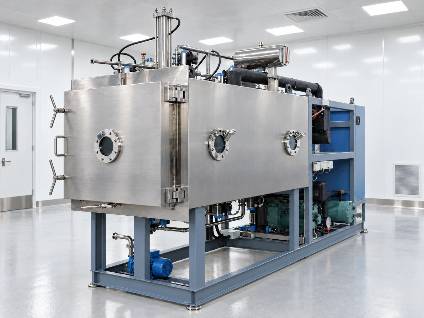 Stoppering vacuum freeze dryer pictured in the PMG Sciences services deck